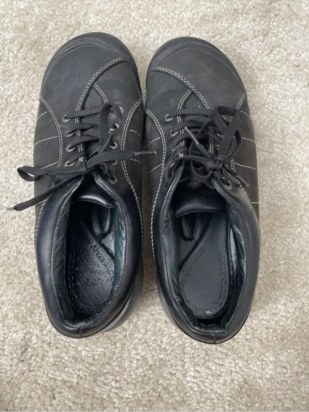 Keen PRESIDIO Black Leather Lace Up Hiking Shoes Women's 10 Outdoor Gorpcore